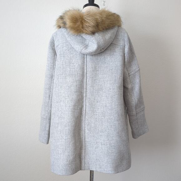 J. Crew Italian Stadium Cloth Nello Gori Parka Heather Gray Womens Jacket 8 8P - Picture 6 of 13